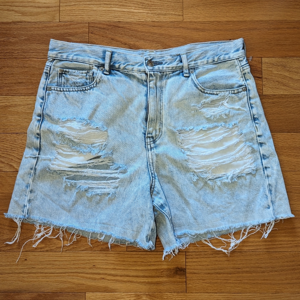 American eagle distressed mom shorts